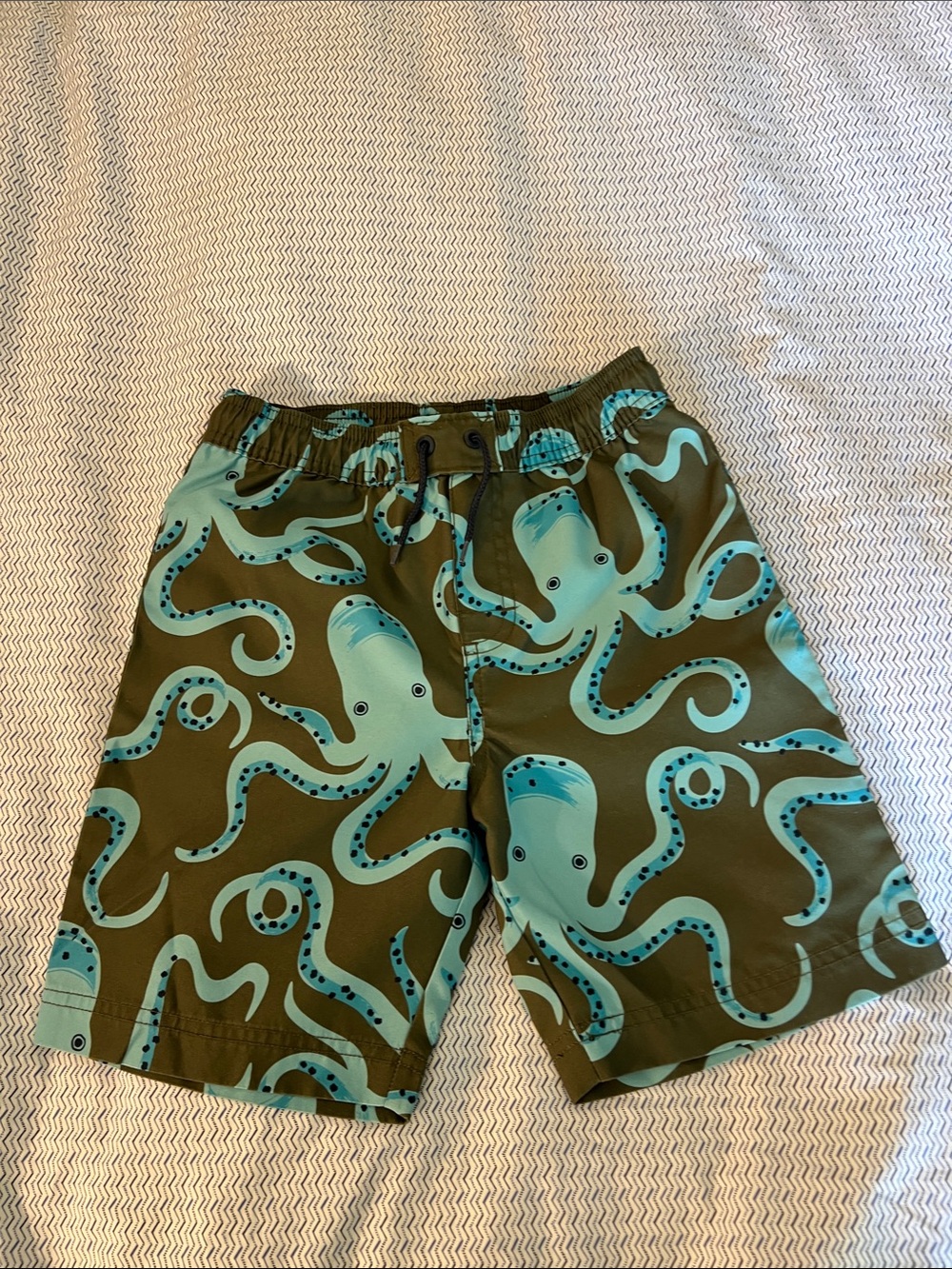 Tea Collection Olive and Aqua Octopus Swim Trunks